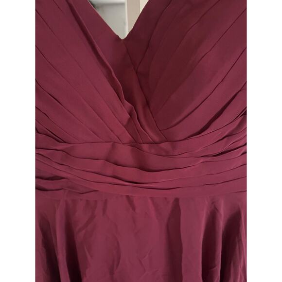 DRESS Sale Formal Dress Womens Maroon A Line Chiffon Short Sleeve Dress Sz 10 - Picture 2 of 7
